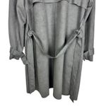 Love for Humanity Couture Black Label Faux Suede Gray Belted Trench Coat Sz XL Photo 7