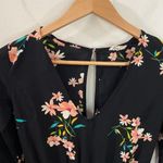 Urban Outfitters Pins & Needles floral keyhole back ruffled long sleeve size S Photo 4