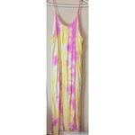 Kori Pink & Yellow Tie Dye Maxi Dress XL  Sleeveless gauzy flowy vacation cruise Photo 4