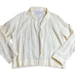 80s Vintage Jennifer Myles Buttercup yellow linen shirt jacketed Shacket large Yellow Photo 0