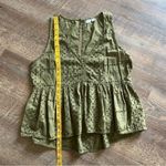 Melrose and Market  Top Olive Embroidered XS Oversized Cotton Summer Photo 6