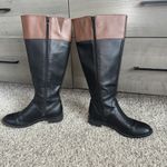 Karen Scott  Women's Edenn Buckled Riding Boots, Black Cognac Size 5.5 Gold Photo 2