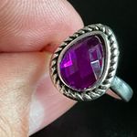 Water drop purple crystal S925 silver ring size 5.75 Photo 5