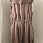 BCBGeneration BCBG Tan sleeveless ruffle mini cocktail evening party dress elastic waist silky feel-Size L Measurement in pics Photo 1