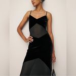 Reformation NWT Melvina Velvet Maxi Dress in Black Photo 3