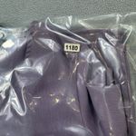 Haute Monde  Blouse Top Small Lavender Ruffle Bell Sleeve Bow Back Black Ribbon Photo 6