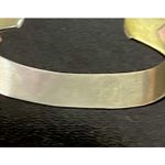 Vintage Designer Gideon Modernist Sterling Silver Cuff Tricolor Chevron Bracelet Gold Photo 3