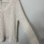 Free People  Songbird Chunky Knit Popcorn Boucle Slouchy Sweater Cream Small Photo 5