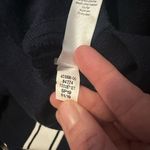 Athleta  Streetwise Navy White Sweater Relaxed Thumbholes Cotton Crew Neck XS Photo 4