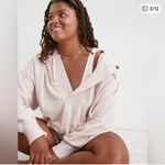 Aerie Down-To-Earth Cropped Henley Hoodie Photo 1