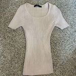 Chic Cream Ribbed Women's Bodysuit Tan Photo 0