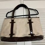 Large Creme Suede pleather book purse Photo 0