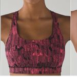 Lululemon Energy Bra Down Pour Electric Coral Pink Black Size 12 Photo 3