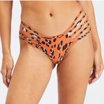Fabletics  Strappy Bikini Bottom Orange‎ Black Animal Print Size XXL Photo 0