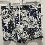 Nautica Linen Blend Blue Outdoors Casual Comfort Everyday Ladies Shorts Large Photo 0