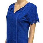 Ethereal  Royal Blue Sueded Laser Cut Tassel Neckline Mini Dress Womens Medium Photo 1