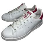 Adidas  Women’s Size 6 White Bold Pink Leather Stan Smith Shoes Sneakers Photo 0