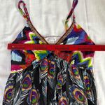 Mirror Image Multicolored Maxi Dress Sleeveless Size Medium Beads Bohemian India Black Photo 4