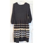 Studio One  New York 3X Gray Striped Knit Sweater‎ Dress Plus Size Photo 4