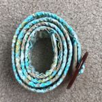 Sally Bags Tan/Blue Floral Fabric Belt Blue Photo 1