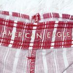 American Eagle High Rise Linen Red White Striped Paperbag Short Shorts 4 Photo 9
