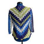 RUBY RD.‎ Women’s Asymmetrical Shrug Cardigan Size Small Green Blue and White Photo 2
