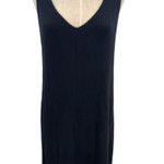 Reformation Jeans Mini Tank Dress Ribbed Double V-Neck Black Tencel Size Large Photo 2