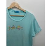 Fresh Produce  Womens Tee Size Small Blue Fish Aquatic Cotton Coastal Beach Shirt Photo 2