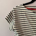 Boden Black White Stripe Boatneck Short Sleeve Shirt Cotton Blend Women's size 6 Photo 3