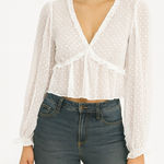 Divided H&M  Size Small White Sheer Bohemian Style Top New With Tags Photo 0