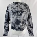 Z By Zella New Long Sleeve Crewneck Cropped Sweatshirt Meadow Black Grey Photo 7