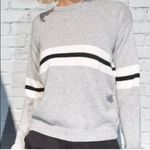 Brandy Melville Wool Cashmere Blend Long Sleeve Gray Striped Sweater Photo 2