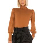 Rachel Pally Luxe Rib Eloise Turtleneck Bodysuit In Brass L Photo 1