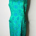 Vintage 60’s Iridescent Green Brocade Party Dress Size 8 Photo 0