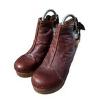 Free People Amber Orchard Clog Wood Platforms Brown Leather Women Size 8.5 Heels Photo 3