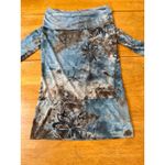 Petit Pois Draped cowl neck Doble mesh sheer art long sleeve blouse top, Size S Photo 5