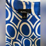 Alix NYC Alyx Women Blue White Sheath Sleeveless Cocktail Dress Size 18 Church EUC Photo 1