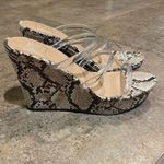 Kaari Blue Cream Mina Snake Platform Wedge Sandal Shoe Womens Size 9M Photo 7