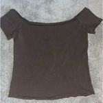 Brandy Melville Brown Off-The-Shoulder Top Photo 1