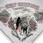 Vintage Great Smoky Mts National Park Souvenir Scarf Bandana Pale Pink Photo 1