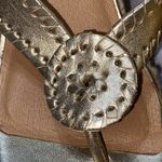 Jack Rogers Gold 4” ESPADRILLE Wedge Sandals with Metallic Sheen Wo size 7.5 EUC Photo 6