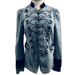 Free People  Denim Seamed & Structured Jacket Size XS Photo 3