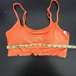 Aerie Orange Cropped Bikini Top NWT Size Medium Orange Textured Swim Top Photo 9