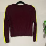 ZARA BURGUNDY SWEATER WITH ZEON STRIPE SLEEVE SIZE S Photo 1