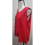 The Limited  Size L Gogi Berry Red Sleeveless Crossover Ruffle Blouse Photo 1