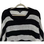 AB Studio  Black White Striped Color Block Short Sleeve Sequin Sweater Size XL Photo 1