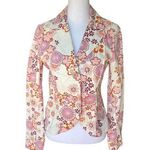 Stradivarius  Floral Front Button Double Breasted Blazer Jacket Womens Medium Photo 0