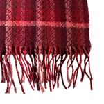 V. Fraas  Cashmink Acrylic Winter Scarf Fringe Multicolor Red Plaid 11” X 52” Photo 2