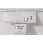 J. Jill Button Shoulder Top 3/4 Sleeve Crew Neck‎ White Blouse Size L Size L Photo 2
