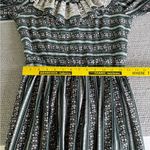 Vintage 1970s Handmade Dark Green Pink Floral Lace Prairie Maxi Dress Size Small Photo 8